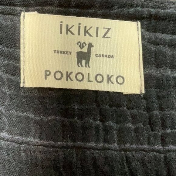 Pokoloco Muslin Cotton Crinkle Crop Top - Size OS - Distressed Natural Black - Picture 13 of 13